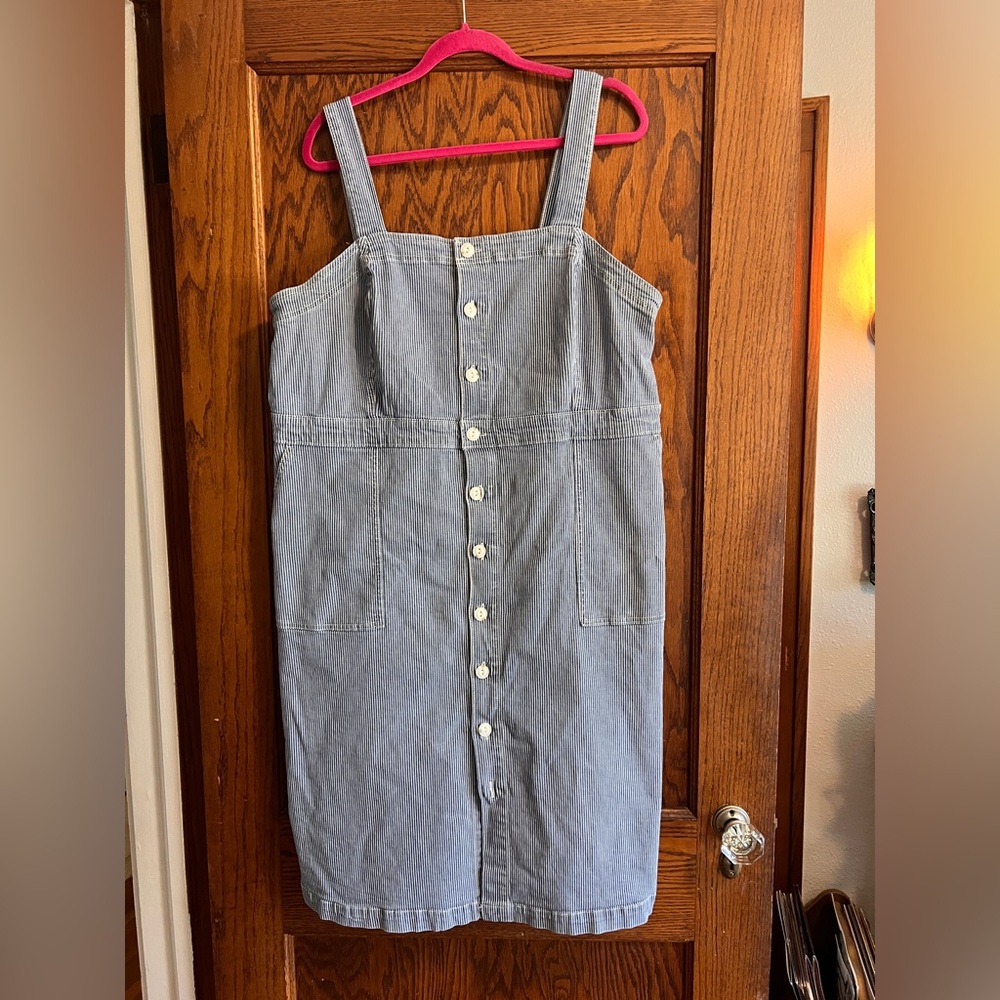 Universal Thread Striped Blue Button-Down dress